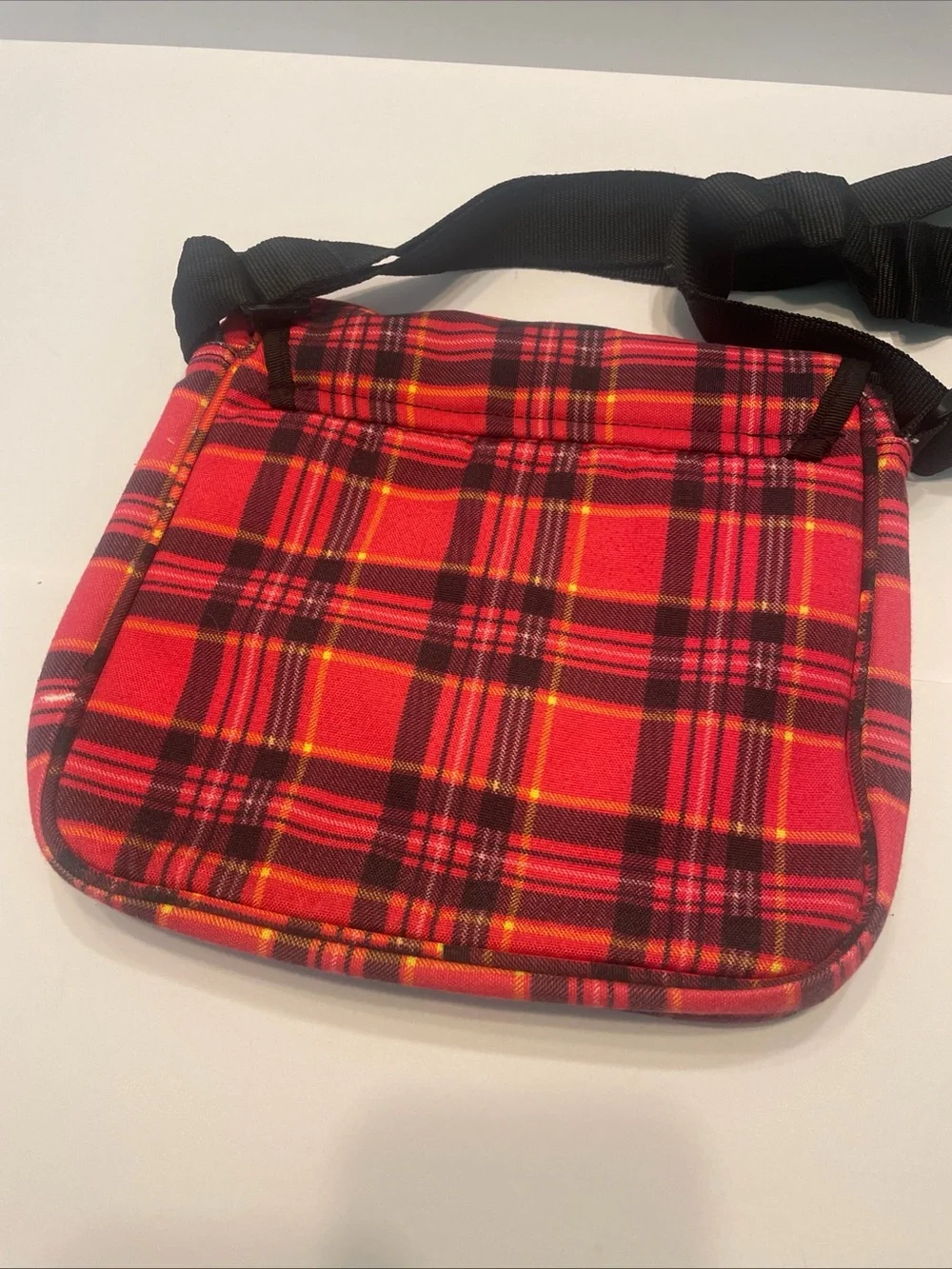 Rare SpongeBob SquarePants Messenger Bag. Nickelodeon. Red/Black Plaid Crossbody
